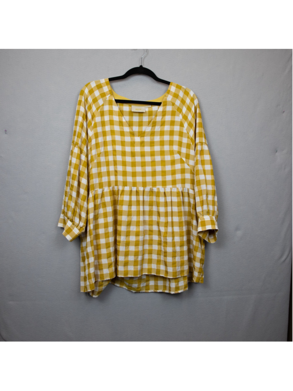 Maeve April yellow gingham babydoll top-L